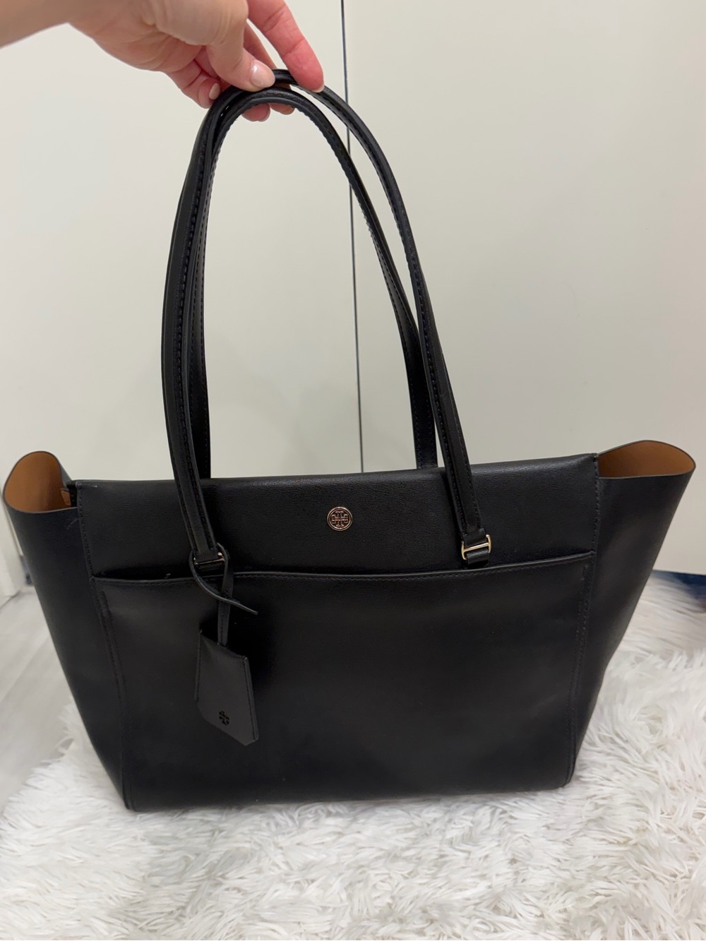 Tory Burch Parker Leather Black Tote